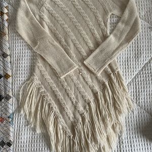 Calypso Creme Sweater with Fringe, like new!